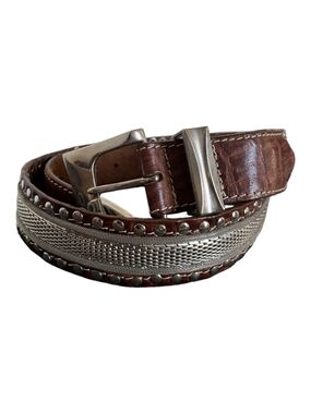 Cheval Design Studio Vintage Super Heavy Leather Mesh Metal Belt